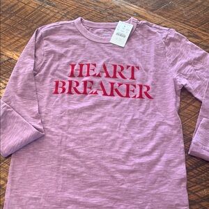 Brand New. J Crew (Crewcuts Kids) Pink Heart Breaker Shirt